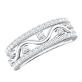 thumbnail image 1 of Rosec Jewels Lab Created Diamond Anniversary Band (EF-VS Quality Certified) - Ready to Gift with Jewelry Box, 925 Sterling Silver, US 4.00, 1 of 8