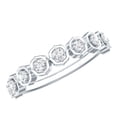 thumbnail image 1 of Rosec Jewels Lab Created Diamond Anniversary Ring - Vintage Half Eternity Ring for Valentines Day, 925 Sterling Silver, US 4.00, 1 of 9