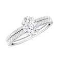 thumbnail image 1 of Rosec Jewels Lab Created Diamond Bridal Ring Set - 2 Carat Engagement Ring Oval - EF-VS Quality, 18K White Gold, US 4.00, 1 of 9