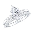 thumbnail image 1 of Rosec Jewels Lab Created Diamond Bridal Ring Set of 2 - Marquise Engagement Ring with Wedding Band - EF-VS Quality Certified, 10K White Gold, US 3.00, 1 of 9