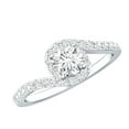 thumbnail image 1 of Rosec Jewels - Lab Created Diamond Bypass Engagement Ring for Women - EF-VS Quality Certified, 925 Sterling Silver, US 3.50, 1 of 9