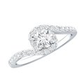 thumbnail image 1 of Rosec Jewels - Lab Created Diamond Bypass Engagement Ring for Women - EF-VS Quality Certified, 925 Sterling Silver, US 4.00, 1 of 9