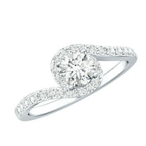Rosec Jewels - Lab Created Diamond Bypass Engagement Ring for Women - EF-VS Quality Certified, 925 Sterling Silver, US 4.00