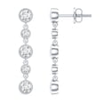 thumbnail image 1 of Rosec Jewels - Lab Created Diamond Chain Earrings with Screw Back (Ef-Vs Quality) - Bezel Set Diamond Earrings, 14K White Gold, 1 of 6