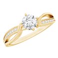thumbnail image 1 of Rosec Jewels Lab Created Diamond Circle Engagement Ring - 5 MM - EF-VS Quality - Ready to Gift, 14K Yellow Gold, US 13.00, 1 of 8