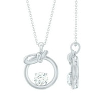 Rosec Jewels Lab Created Diamond Circle Necklace (1 Ct, 6 MM, EF-VS Grade, with Chain) - Ready to Gift, 925 Sterling Silver