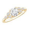 thumbnail image 1 of Rosec Jewels Lab Created Diamond Cluster Engagement Ring for Women (Ef-Vs Quality Certified) - with Jewelry Box, 10K Yellow Gold, US 9.50, 1 of 8