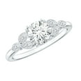 thumbnail image 1 of Rosec Jewels Lab Created Diamond Cluster Engagement Ring for Women (Ef-Vs Quality Certified) - with Jewelry Box, 925 Sterling Silver, US 4.00, 1 of 8