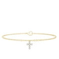 thumbnail image 1 of Rosec Jewels Lab Created Diamond Cross Charm Bracelet (EF-VS Quality) - Ready to Gift for Christmas, 10K Yellow Gold, 7.0 inches, 1 of 7