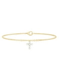 thumbnail image 1 of Rosec Jewels Lab Created Diamond Cross Charm Bracelet (EF-VS Quality) - Ready to Gift for Christmas, 14K Yellow Gold, 7.0 inches, 1 of 7