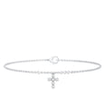 thumbnail image 1 of Rosec Jewels Lab Created Diamond Cross Charm Bracelet (EF-VS Quality) - Ready to Gift for Christmas, 18K White Gold, 7.0 inches, 1 of 7