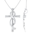thumbnail image 1 of Rosec Jewels Lab Created Diamond Cross Pendant for women (Ef-Vs Quality) - Infinity Cross Necklace - Christmas Jewelry Gift, 14K White Gold, 1 of 8