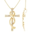 thumbnail image 1 of Rosec Jewels Lab Created Diamond Cross Pendant for women (Ef-Vs Quality) - Infinity Cross Necklace - Christmas Jewelry Gift, 18K Yellow Gold, 1 of 8