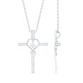 thumbnail image 1 of Rosec Jewels Lab Grown Diamond Cross Pendant with Heart Infinity (Ef-Vs Quality) - Womens Ready to Gift for Christmas, 18K White Gold, 1 of 7