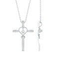thumbnail image 1 of Rosec Jewels Lab Grown Diamond Cross Pendant with Heart Infinity (Ef-Vs Quality) - Womens Ready to Gift for Christmas, 925 Sterling Silver, 1 of 7