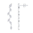 thumbnail image 1 of Rosec Jewels Lab Created Diamond Dangle Earrings - EF-VS Quality - Ready to Gift for Valentines Day, 18K White Gold, 1 of 9