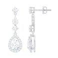 thumbnail image 1 of Rosec Jewels Lab Created Diamond Dangle Earrings with Screw Back (EF-VS Quality) - Bridal Drop Earrings for Wedding, 10K White Gold, 1 of 7