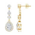 thumbnail image 1 of Rosec Jewels Lab Created Diamond Dangle Earrings with Screw Back (EF-VS Quality) - Bridal Drop Earrings for Wedding, 18K Yellow Gold, 1 of 6