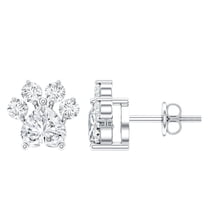 Rosec Jewels Lab Created Diamond Dog Paw Stud Earrings - EF-VS Quality - Ready to Gift with Jewelry Box, 925 Sterling Silver