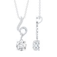 thumbnail image 1 of Rosec Jewels Lab Created Diamond Drop Pendant for Women - 0.9 Carat - Minimalist Necklace (EF-VS Grade), 18K White Gold, 1 of 6