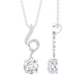 thumbnail image 1 of Rosec Jewels Lab Created Diamond Drop Pendant for Women - 0.9 Carat - Minimalist Necklace (EF-VS Grade), 925 Sterling Silver, 1 of 6