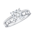 thumbnail image 1 of Rosec Jewels Lab Created Diamond Engagement Ring 1 Ct - 6 mm Princess Cut Ring - EF-VS Quality, 925 Sterling Silver, US 4.00, 1 of 9