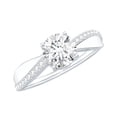 thumbnail image 1 of Rosec Jewels Lab Created Diamond Engagement Ring 1 Ct - Ef-Vs Quality - 6 mm Round Diamond Ring for Women, 14K White Gold, US 10.50, 1 of 9