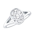 thumbnail image 1 of Rosec Jewels Lab Created Diamond Engagement Ring 2 Carat - Oval Solitaire Ring (EF-VS Grade Certified), 925 Sterling Silver, US 4.00, 1 of 9
