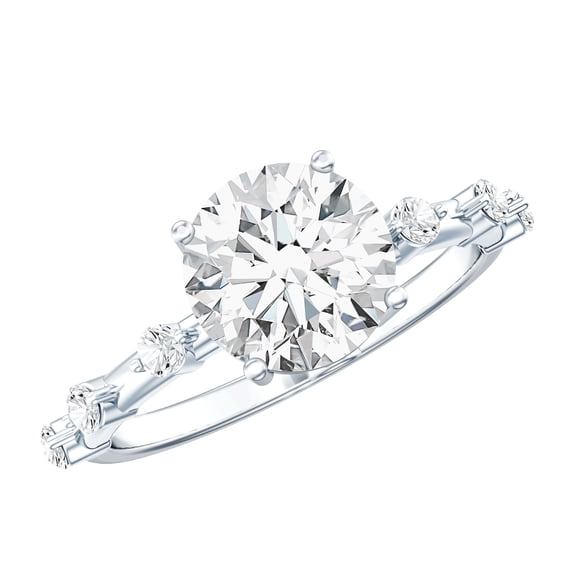 Rosec Jewels Lab Created Diamond Engagement Ring 3 Carat - IGI Certified - E-VS1 Quality - Jewelry for Special Occasions, 18K White Gold, US 11.50