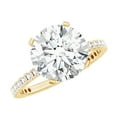 thumbnail image 1 of Rosec Jewels Lab Created Diamond Engagement Ring 4ct - 10 mm - Round Diamond Solitaire Ring - EF-VS Quality Certified, 18K Yellow Gold, US 5.00, 1 of 9
