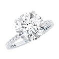 thumbnail image 1 of Rosec Jewels Lab Created Diamond Engagement Ring 4ct - 10 mm - Round Diamond Solitaire Ring - EF-VS Quality Certified, 925 Sterling Silver, US 4.00, 1 of 9