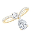 thumbnail image 1 of Rosec Jewels Lab Created Diamond Engagement Ring - Designer V Shape Ring - Authentically Ef-Vs Quality Certified, 10K Yellow Gold, US 9.50, 1 of 9