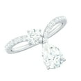 thumbnail image 1 of Rosec Jewels Lab Created Diamond Engagement Ring - Designer V Shape Ring - Authentically Ef-Vs Quality Certified, 18K White Gold, US 10.00, 1 of 9