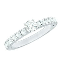 Rosec Jewels Lab Created Diamond Engagement Ring | EF-VS Grade Minimalist Diamond Ring - Ready to Gift, 925 Sterling Silver, US 4.00