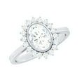 thumbnail image 1 of Rosec Jewels Lab Created Diamond Engagement Ring Oval - Diamond Halo Ring (6X8 mm, 1 Ct, EF-VS Grade), 14K White Gold, US 10.00, 1 of 7