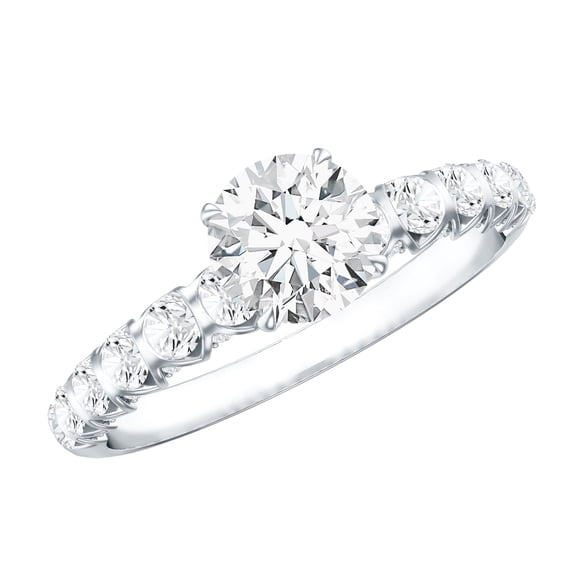 Rosec Jewels Lab Created Diamond Engagement Ring for Women (E-VS1 Quality) - IGI Certified Diamond Solitaire Ring, 14K White Gold, US 8.50