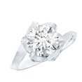 thumbnail image 1 of Rosec Jewels Lab Created Diamond Engagement Ring for Women - Nature Inspired Ring - 2 Carat, 14K White Gold, US 4.50, 1 of 9