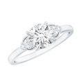 thumbnail image 1 of Rosec Jewels Lab Created Diamond Engagement Ring with Accent - 7 mm Circle Ring - EF-VS Quality, 18K White Gold, US 11.50, 1 of 9