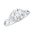 thumbnail image 1 of Rosec Jewels Lab Created Diamond Engagement Ring with Collar (1 Carat, 7 mm Round, Ef-Vs Quality) - with Jewelry Box, 14K White Gold, US 10.50, 1 of 6