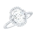 thumbnail image 1 of Rosec Jewels Lab Created Diamond Engagement Ring with Halo - Ef-Vs Quality 2 Carat Diamond Ring Oval - with Jewelry Box, 10K White Gold, US 9.00, 1 of 7