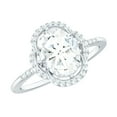 thumbnail image 1 of Rosec Jewels Lab Created Diamond Engagement Ring with Halo - Ef-Vs Quality 2 Carat Diamond Ring Oval - with Jewelry Box, 14K White Gold, US 6.50, 1 of 7