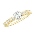 thumbnail image 1 of Rosec Jewels Lab Created Diamond Engagement Ring with Side Stones - Ef-Vs Quality - with Jewelry Box, 18K Yellow Gold, US 6.50, 1 of 9