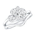 thumbnail image 1 of Rosec Jewels Lab Created Diamond Engagement Rings Set with Shadow Band (Ef-Vs Quality) Bezel Set Diamond Ring Cluster, 10K White Gold, US 5.00, 1 of 9