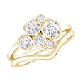 thumbnail image 1 of Rosec Jewels Lab Created Diamond Engagement Rings Set with Shadow Band (Ef-Vs Quality) Bezel Set Diamond Ring Cluster, 10K Yellow Gold, US 3.50, 1 of 9