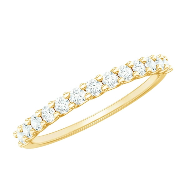Rosec Jewels Lab Created Diamond Eternity Ring - Ef-Vs Quality Certified Diamond Thin Stackable Ring - Ready to Gift, 18K Yellow Gold, US 5.00