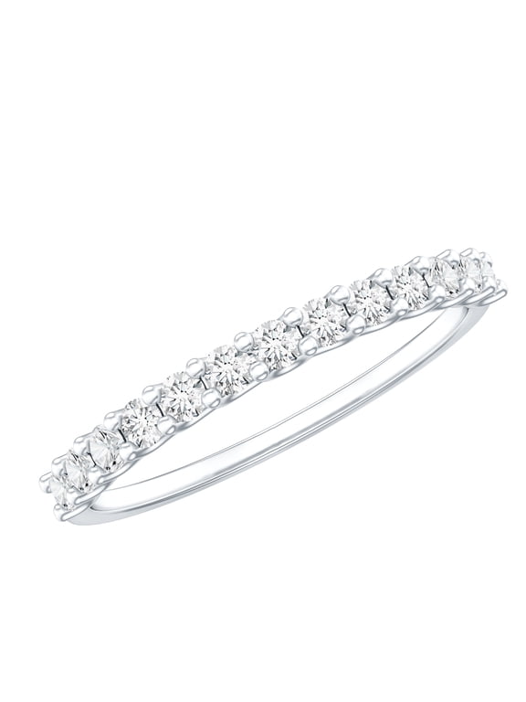 Lab Created Diamond Eternity Ring - Ef-Vs Quality Certified Diamond Thin Stackable Ring - Ready to Gift, 925 Sterling Silver, US 7.00