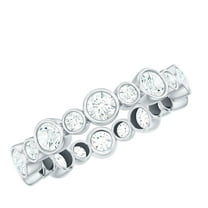 Rosec Jewels Lab Created Diamond Eternity Ring - Full Eternity Bezel Set Ring (EF-VS Quality), 925 Sterling Silver, US 4.00