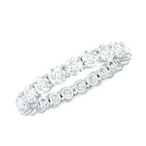 Rosec Jewels Lab Created Diamond Eternity Ring for Women - Eternity Wedding Ring - EF-VS Quality, 925 Sterling Silver, US 4.00
