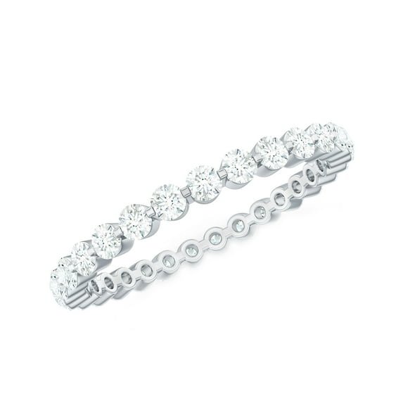 Rosec Jewels Lab Created Diamond Eternity Ring for Women - Stackable Ring - EF-VS Grade - Ready to Gift, 18K White Gold, US 7.50