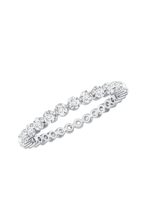 Lab Created Diamond Eternity Ring for Women - Stackable Ring - EF-VS Grade - Ready to Gift, 925 Sterling Silver, US 7.00